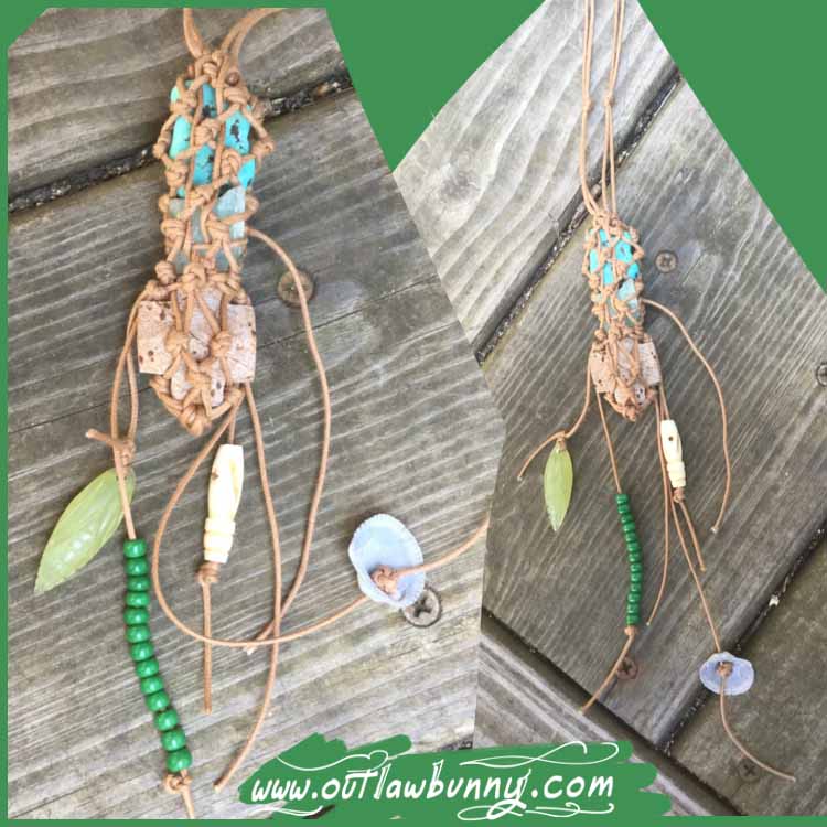 Macrame Net Amulet Necklaces Outlaw Bunny